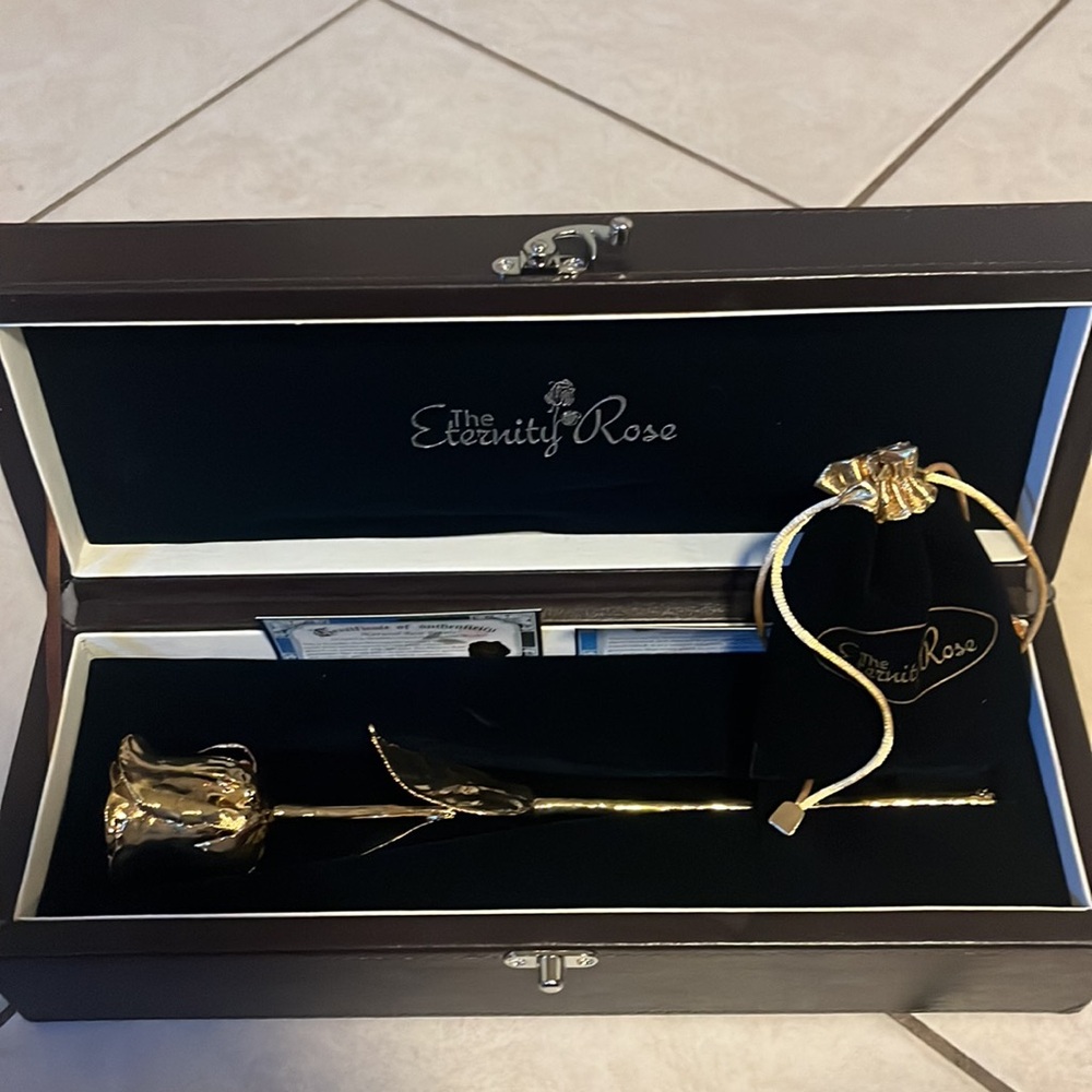 The Eternity Rose 24K Dipped Gold with Jewelry